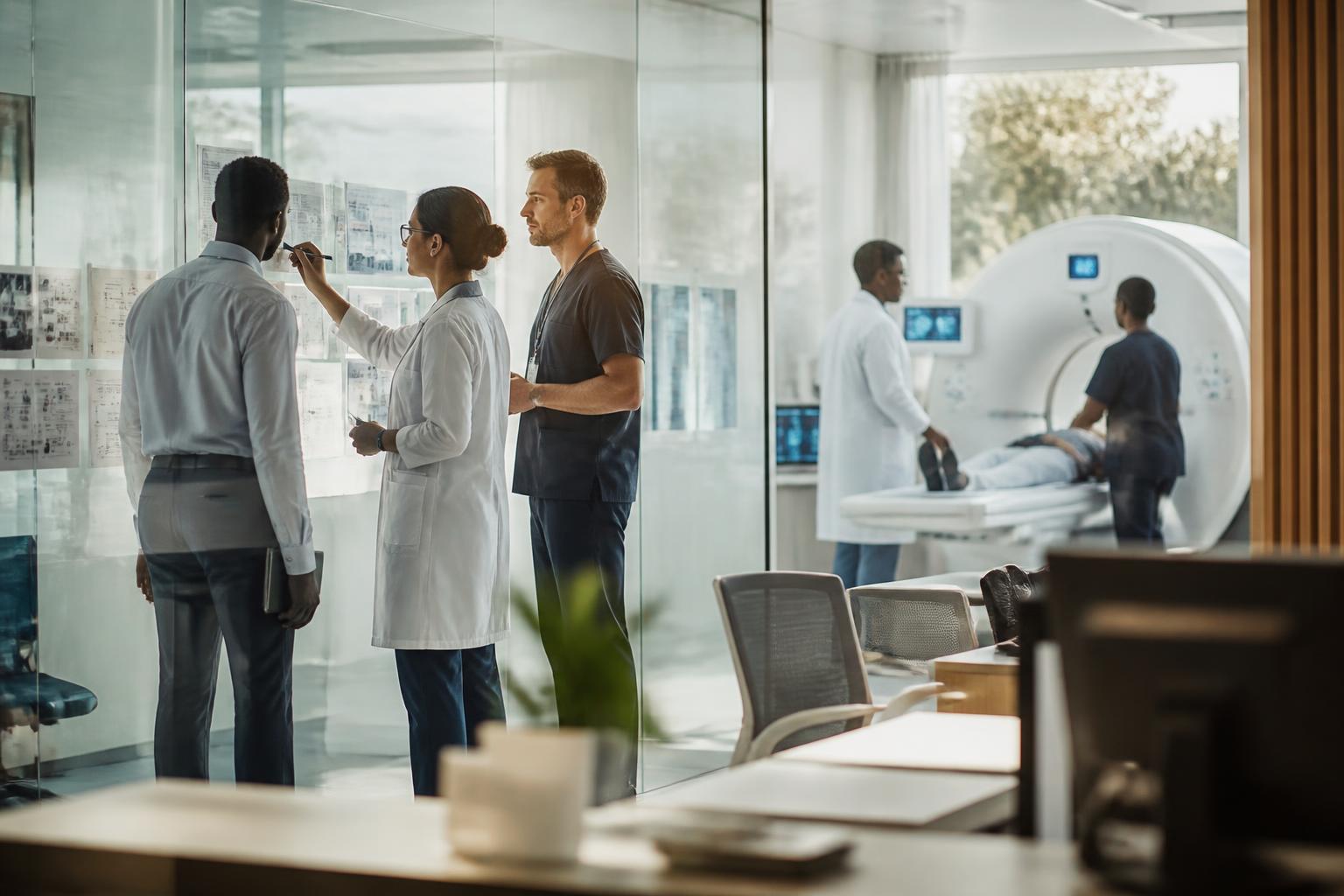Healthcare professionals aligning clinical insight with implementation